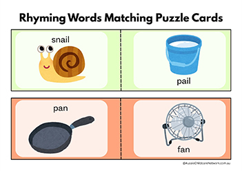Rhyming Words Matching Puzzle Cards 4