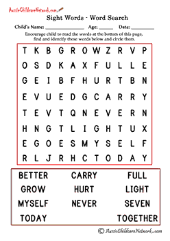 third grade sight word search aussie childcare network