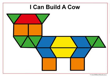 farm animal pattern blocks shapes cow children matching game