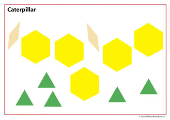 Pattern Blocks Caterpillar Shape