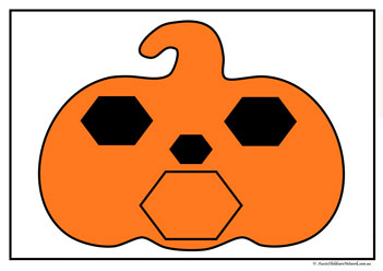matching shapes shape recognition pumpkin head shapes halloween theme shapes worksheets shapes hexagon activity