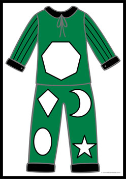 Pyjama Shapes Match 8, shapes activities for preschoolers