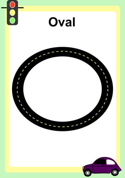 Road Shapes Oval, printable roads