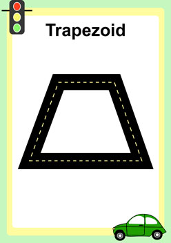 Road Shapes Trapezoid, shapes for children