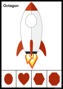 Rocket Shadow Match Octagon, 2d shapes