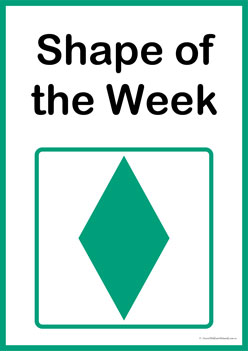 Shape Of The Week Diamond, learning 2d shapes