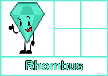Shape Sorting Rhombus, rhombus shape mats sorting worksheets for children learning shapes