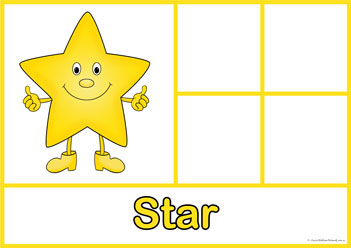Shape Sorting Star, star shape mats sorting worksheets for children learning shapes
