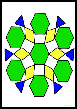Snowflake Pattern Blocks 2, pattern blocks mats