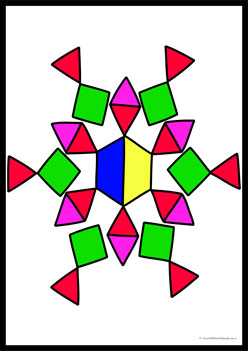 Snowflake Pattern Blocks 4, winter pattern blocks printables