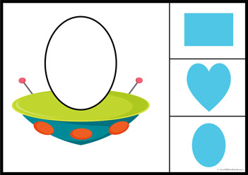 Spaceship Shape Cards Circle