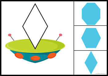 Spaceship Shape Cards Diamond