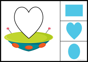Spaceship Shape Cards Heart