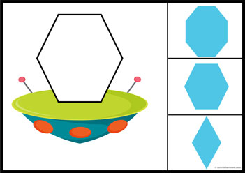 Spaceship Shape Cards Hexagon
