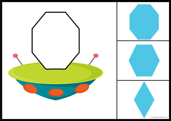 Spaceship Shape Cards Octagon