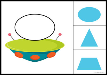 Spaceship Shape Cards Oval