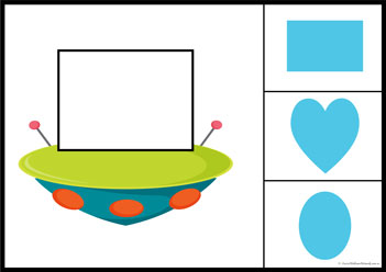 Spaceship Shape Cards Rectangle