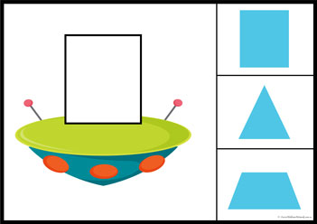 Spaceship Shape Cards Square