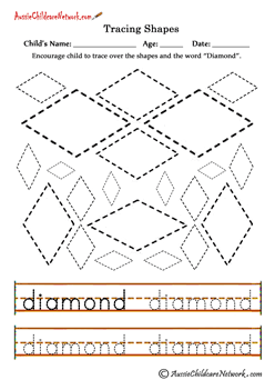 shape tracing printables DIAMONDS