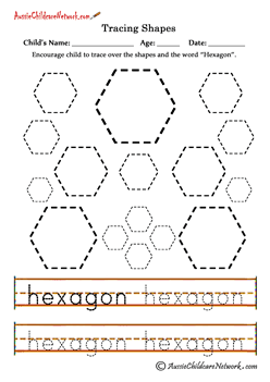 Teaching Shapes Tracing Hexagon
