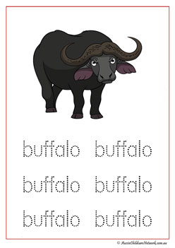 Farm Animal Vocabulary Buffalo