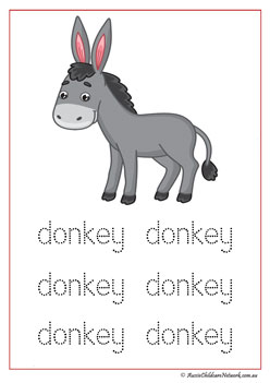 Farm Animal Vocabulary Donkey