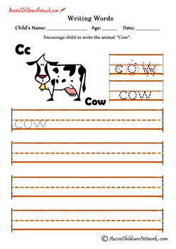 word trace worksheet
