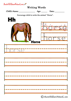 learning words printables