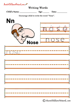 learning to write worksheets