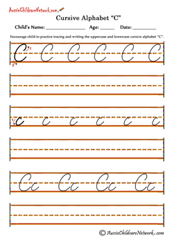 cursive writing worksheets C c