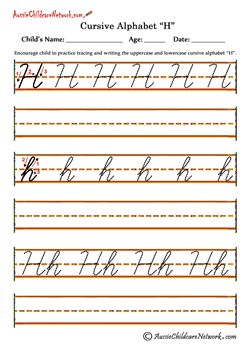 handwriting worksheet H h