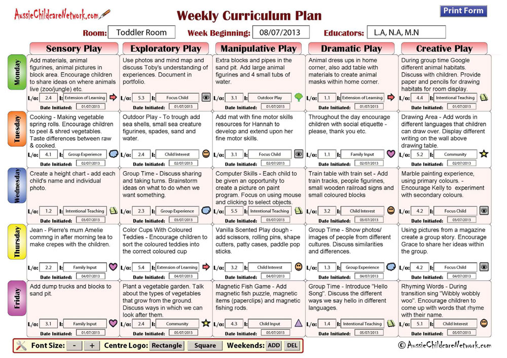 LDC_Weekly_Curriculum_Plan_Play_Based_SAMPLE 1