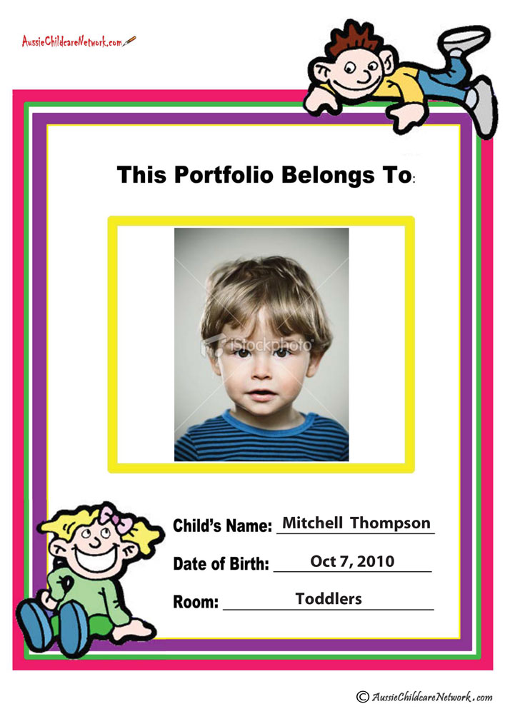 portfolio cover page template for kids