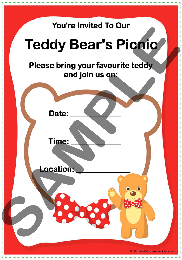 Teddy Bears Picnic Day Invitation - Aussie Childcare Network