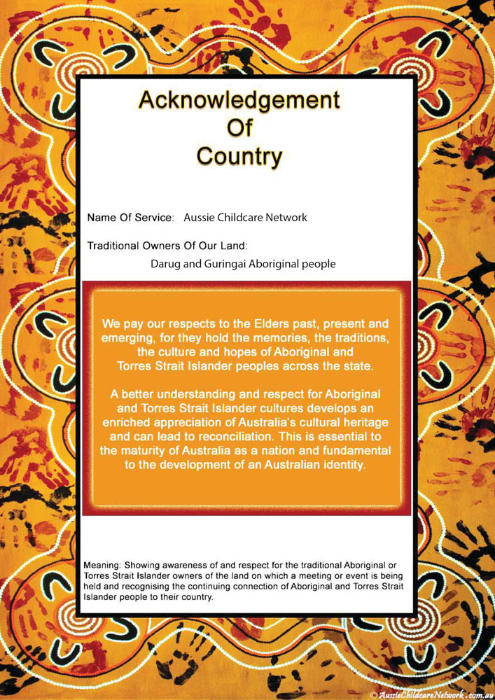 Acknowledgement Of Country Aussie Childcare Network