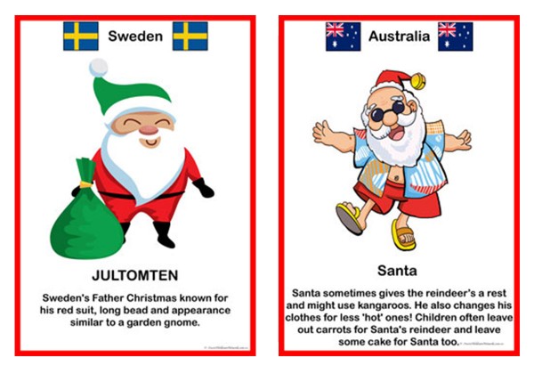 Santa&#039;s From Around The World Posters