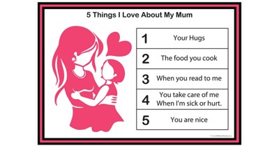 5 Things About Mum  - Free Template
