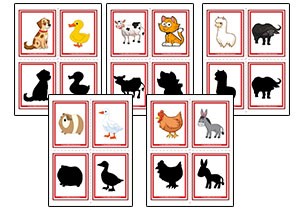 Farm Animal Shadow Flashcards