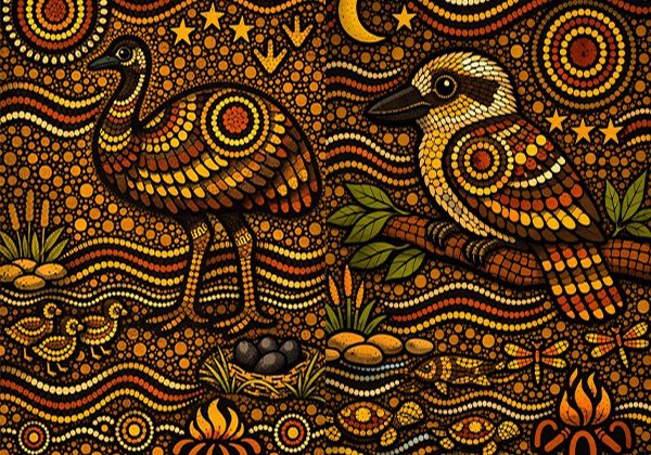 Australian Animals in Dot Art