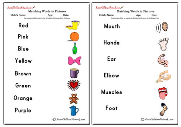 Matching Words To Pictures Aussie Childcare Network