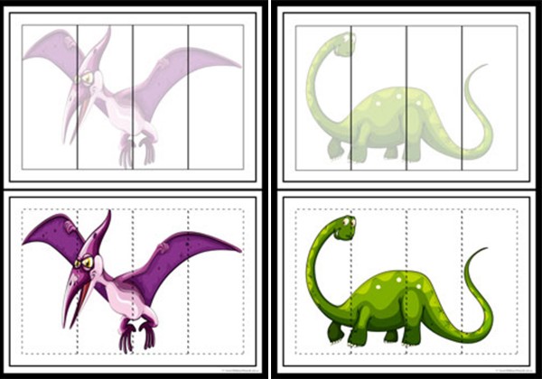 Dinosaur Cut and Paste Puzzles