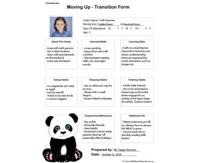 Moving Up - Transition Form