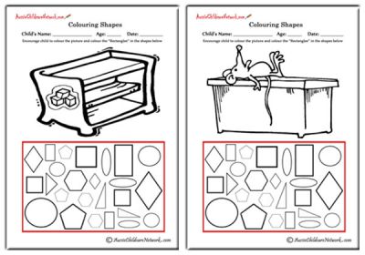 Colouring Shapes - Rectangles - Aussie Childcare Network