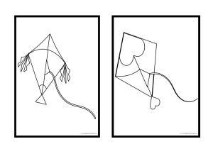 Kites Colouring Pages