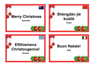 Merry Christmas In Different Languages Posters