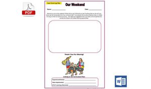 Our Weekend Family Input Template in MS Word