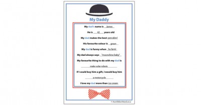 My Daddy - Father&#039;s Day Questionnaire For Children About Their Dad