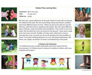 Outdoor Play Learning Story