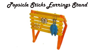Popsicle Sticks Earrings Stand