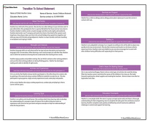 Transition To School Statement
